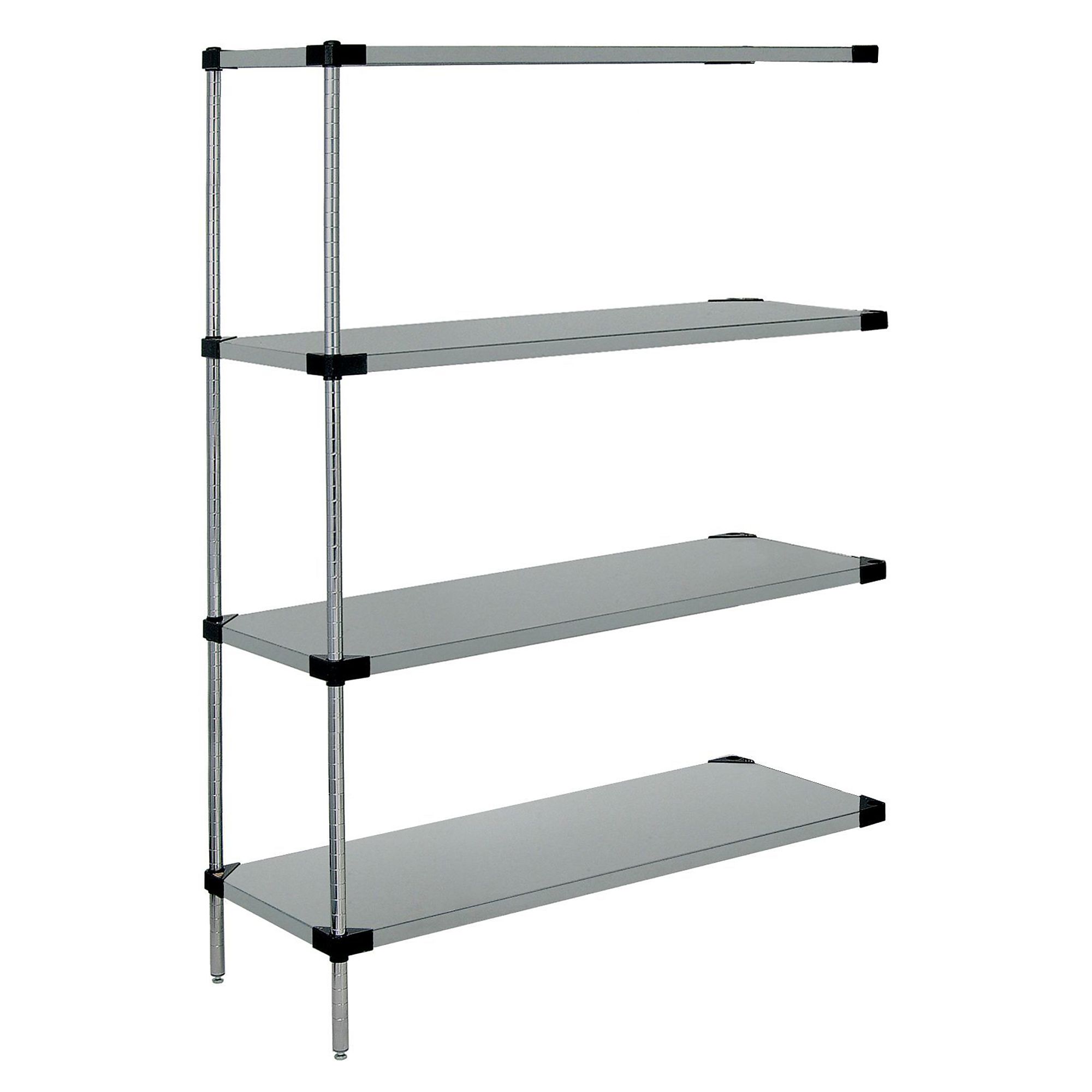Quantum, Stainless Steel 4 Solid Shelf Add-On Kit 74in., Height 74 in, Width 24 in, Depth 36 in, Model# WRSAD4-74-2436SS